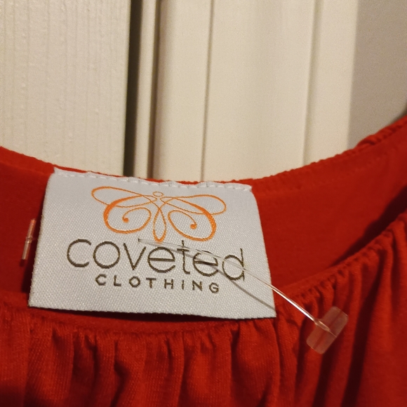 Coveted Clothing Red & Black‎ Maxi Dress Adjustable Spaghetti Straps Size Large - Picture 7 of 10